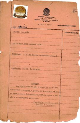 Reclamação Trabalhista 196/1964