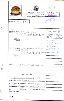 Reclamação Trabalhista 963/1981