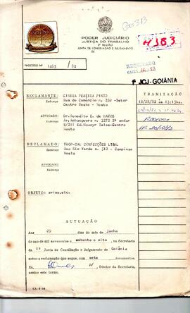 Reclamação Trabalhista 1485/1982
