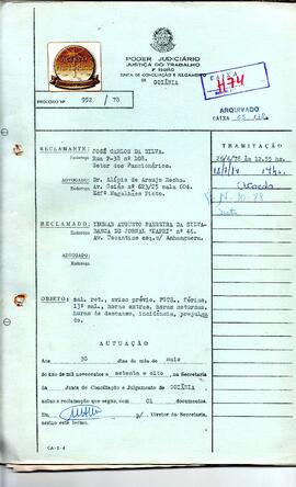 Reclamação Trabalhista 952/1978