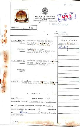 Reclamação Trabalhista 1012/1981