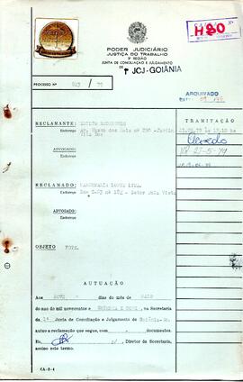 Reclamação Trabalhista 823/1979