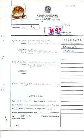 Reclamação Trabalhista 1974/1981