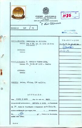 Reclamação Trabalhista 927/1979