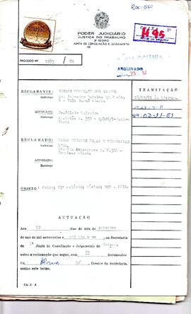 Reclamação Trabalhista 1983/1981