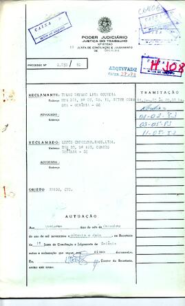 Reclamação Trabalhista 2852/1982