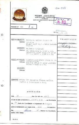 Reclamação Trabalhista 960/1981