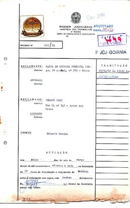 Reclamação Trabalhista 607/1982
