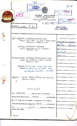 Reclamação Trabalhista 2145/1980