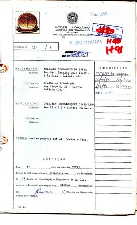 Reclamação Trabalhista 631/1981