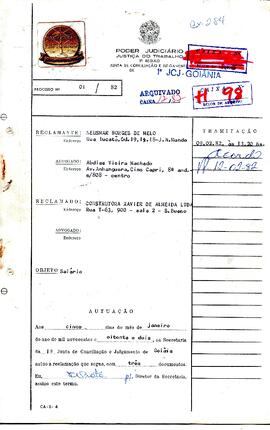 Reclamação Trabalhista 01/1982