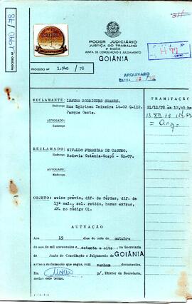 Reclamação Trabalhista 1940/1978