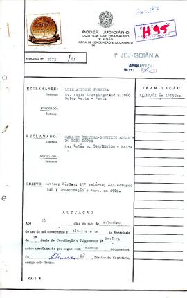 Reclamação Trabalhista 2173/1981