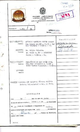 Reclamação Trabalhista 1315/1981