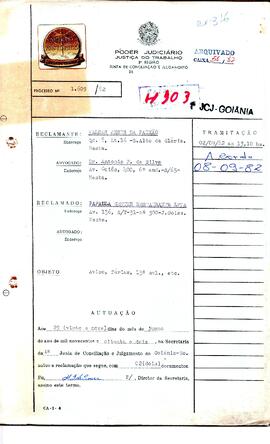 Reclamação Trabalhista 1609/1982