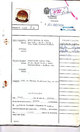 Reclamação Trabalhista 2175/1980