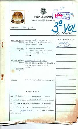Reclamação Trabalhista 608/1982 Vol. III
