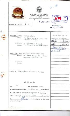 Reclamação Trabalhista 1070/1981