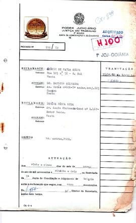 Reclamação Trabalhista 775/1982