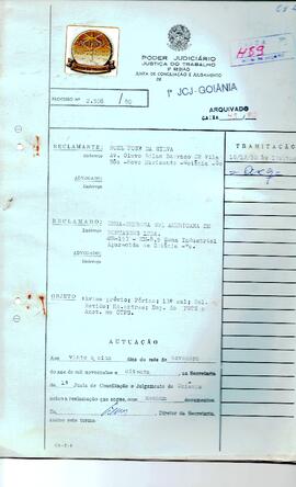 Reclamação Trabalhista 2508/1980