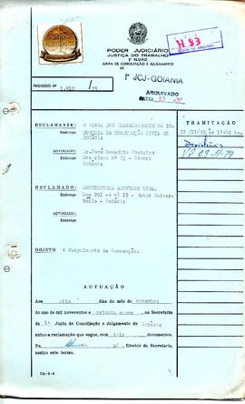 Reclamação Trabalhista 1910/1979