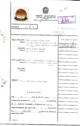 Reclamação Trabalhista 934/1981