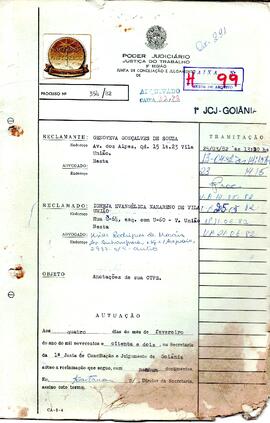 Reclamação Trabalhista 354/1982