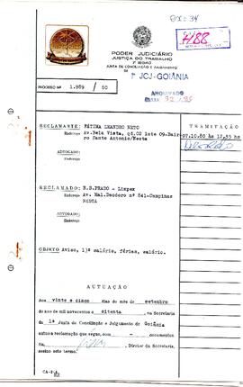 Reclamação Trabalhista 1989/1980