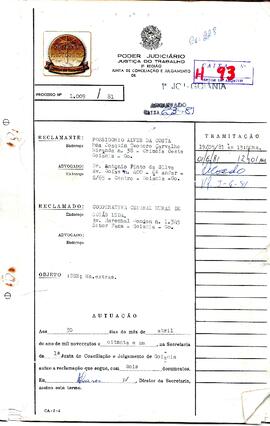Reclamação Trabalhista 1009/1981
