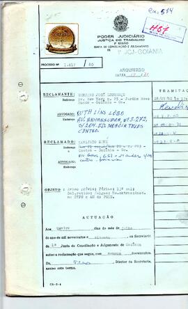 Reclamação Trabalhista 1417/1980