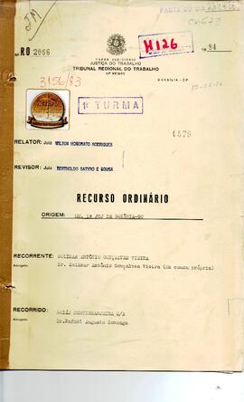 Recurso Ordinário  2066/1984
