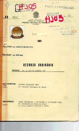 Recurso Ordinário 0616/1983