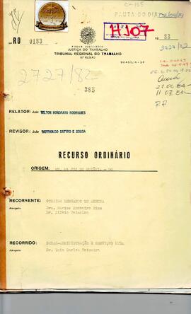 Recurso Ordinário 0183/1983