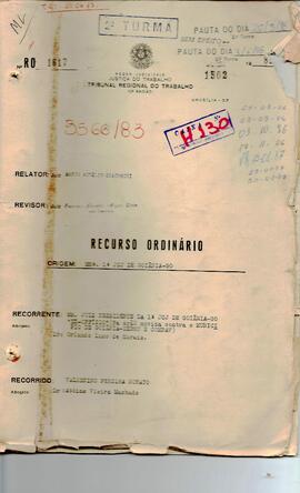 Recurso Ordinário  1617/1985