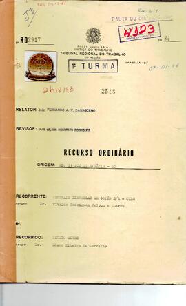 Recurso Ordinário  2917/1984