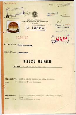 Recurso Ordinário 0093/1984