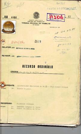 Recurso Ordinário 0988/1983
