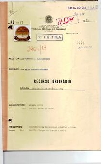 Recurso Ordinário  437/1985