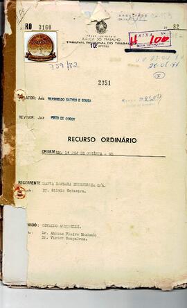 Recurso Ordinário 3160/1982