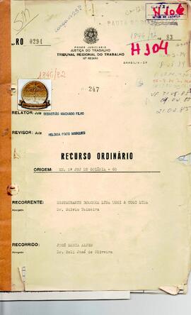 Recurso Ordinário 294/1982