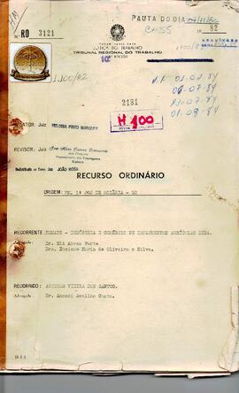 Recurso Ordinário 3121/1982