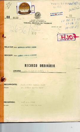 Recurso Ordinário 0132/1983