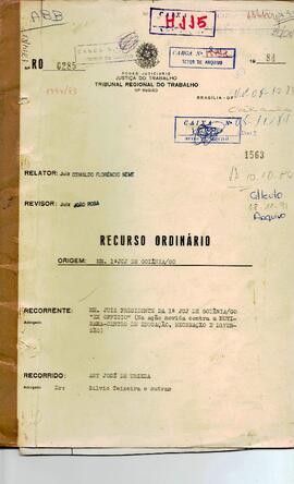 Recurso Ordinário 0285/1984