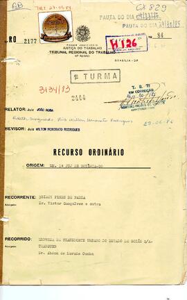 Recurso Ordinário  2177/1984