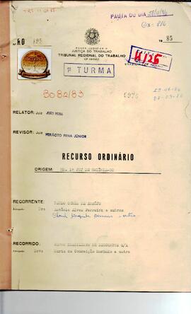 Recurso Ordinário  0195/1985