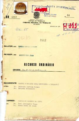 Recurso Ordinário 0457/1984