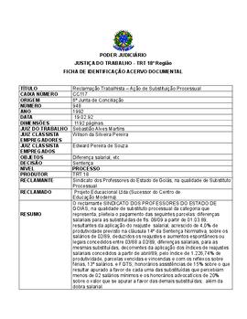 Ficha de Identificação do Acervo Documental