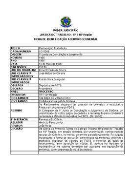 Ficha de Identificação do Acervo Documental