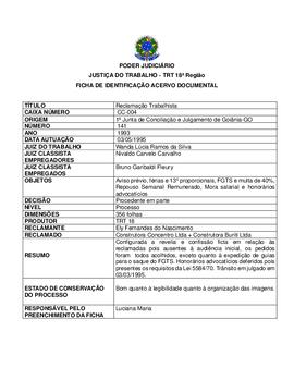 Ficha de Identificação do Acervo Documental