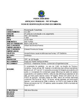 Ficha de Identificação do Acervo Documental